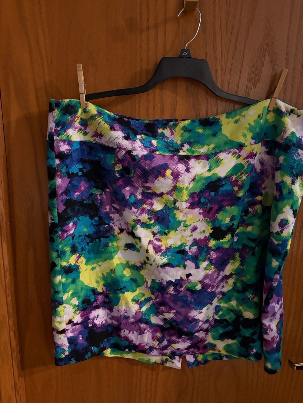 Lane Bryant Multicolor Abstract Watercolor Pencil Skirt